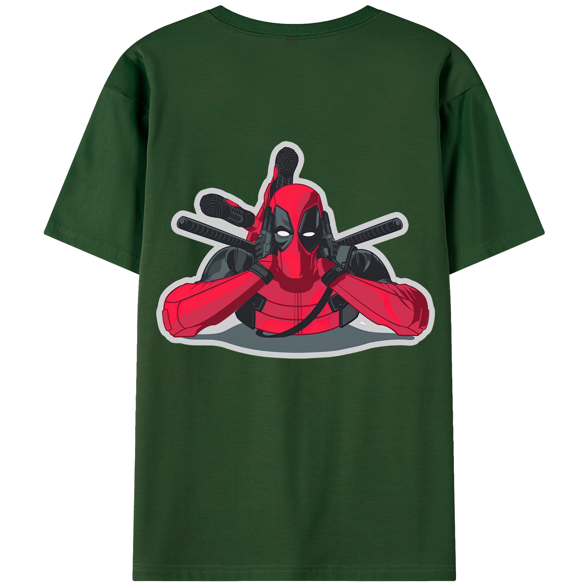 （画像用） Deadpool デッドプール 綿100％半袖Tシャツ（背面プリント）